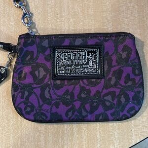 Coach Purple and Black Sparkly wristlet
